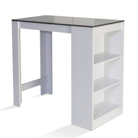  Tavolo Bar BARTH Da 2 A 4 Persone Piano Bianco Legno Grigio