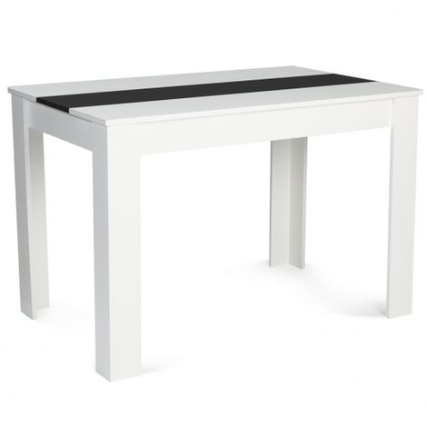  Tavolo Da Pranzo ROZY 4 Persone Bianco E Nero 110 Cm