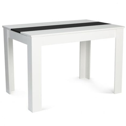  Tavolo Da Pranzo ROZY 4 Persone Bianco E Nero 110 Cm