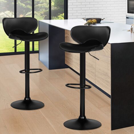  Set Di 2 Sgabelli Da Bar Vintage Neri SAM