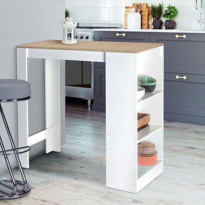  Tavolo Bar BARTH Da 2 A 4 Persone Piano In Legno Bianco Imitazione Faggio