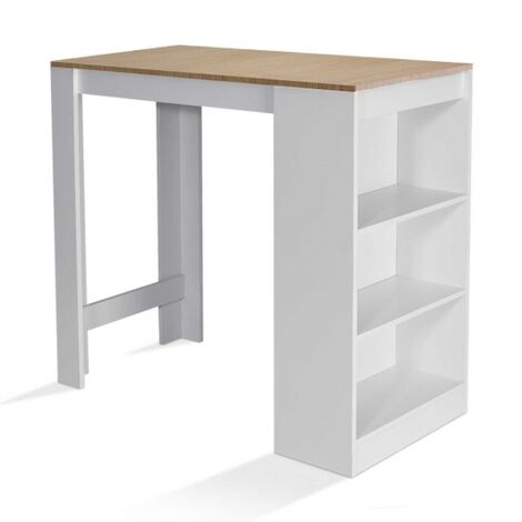  Tavolo Bar BARTH Da 2 A 4 Persone Piano In Legno Bianco Imitazione Faggio