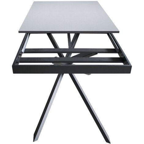  Tavolo Allungabile Fino A 220 Cm Ganty 160 Con Bordo Antracite Piano Cemento