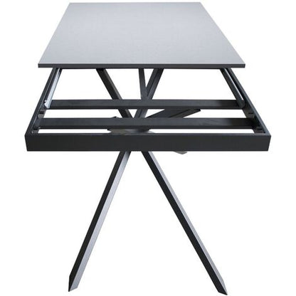  Tavolo Allungabile Fino A 220 Cm Ganty 160 Con Bordo Antracite Piano Cemento