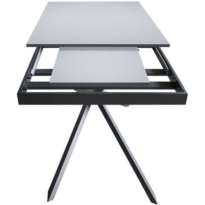  Tavolo Allungabile Fino A 220 Cm Ganty 160 Con Bordo Antracite Piano Cemento