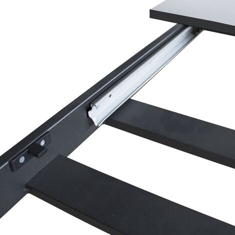  Tavolo Allungabile Fino A 220 Cm Ganty 160 Con Bordo Antracite Piano Cemento