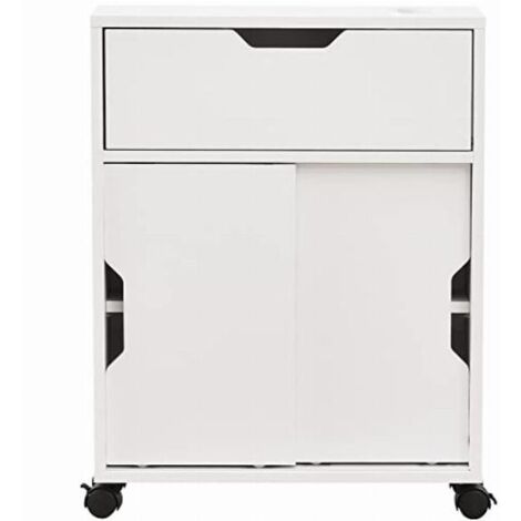  Mobiletto Armadio Portaoggetti Carrello Stretto Salvaspazio Bianco 52x17x67 Cm