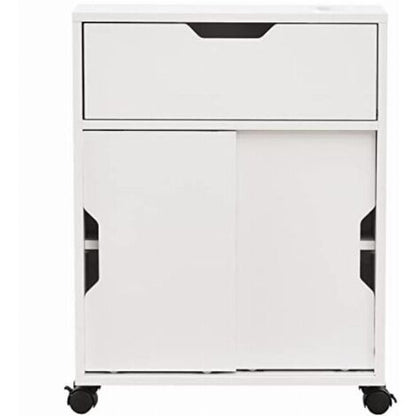 Mobiletto Armadio Portaoggetti Carrello Stretto Salvaspazio Bianco 52x17x67 Cm