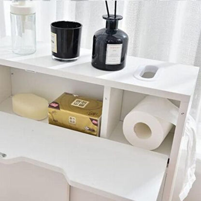  Mobiletto Armadio Portaoggetti Carrello Stretto Salvaspazio Bianco 52x17x67 Cm