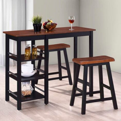  Set Da Bar 3 Pz In MDF Nero VidaXL