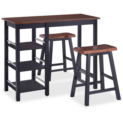  Set Da Bar 3 Pz In MDF Nero VidaXL