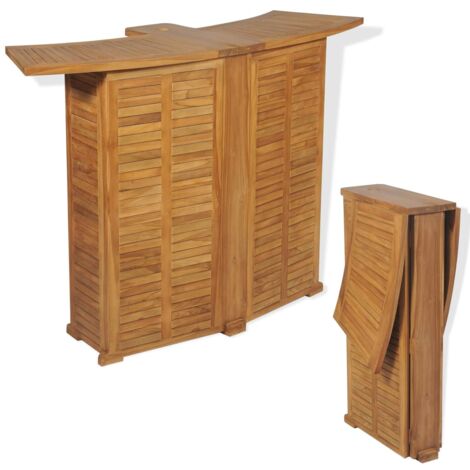  Tavolo Da Bar Pieghevole 155x53x105 Cm In Massello Di Teak VidaXL