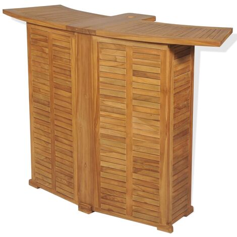  Tavolo Da Bar Pieghevole 155x53x105 Cm In Massello Di Teak VidaXL