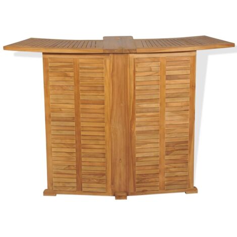  Tavolo Da Bar Pieghevole 155x53x105 Cm In Massello Di Teak VidaXL