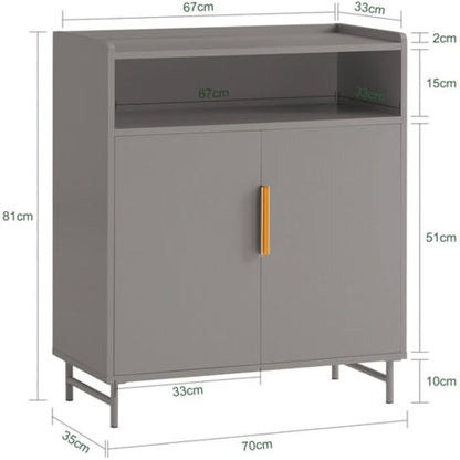  Credenza Mobile Da Cucina Cassettiera Mobile TV Mobile Ingresso Credenza Buffet Scarpiera Mobile Laterale Grigio 70x35x81cm FSB73-HG SoBuy