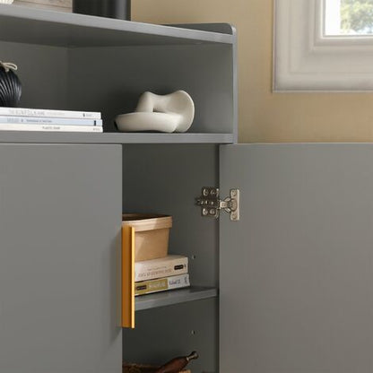 Credenza Mobile Da Cucina Cassettiera Mobile TV Mobile Ingresso Credenza Buffet Scarpiera Mobile Laterale Grigio 70x35x81cm FSB73-HG SoBuy