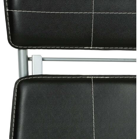  Sedia Pieghevole In Similpelle Nera - Sedia Pieghevole Nera, Pvc E Acciaio, Dimensioni L. 40,5 X L. 40 X H. 83 Cm - Atmosphera Créateur D'intérieur
