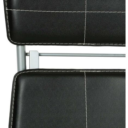  Sedia Pieghevole In Similpelle Nera - Sedia Pieghevole Nera, Pvc E Acciaio, Dimensioni L. 40,5 X L. 40 X H. 83 Cm - Atmosphera Créateur D'intérieur