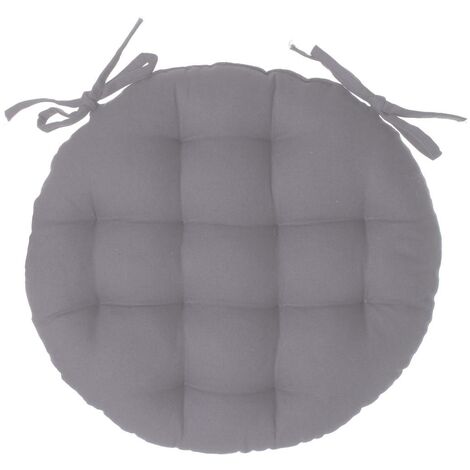  Torta Rotonda Grigio D40 Della Sedia - Cuscino Rotondo Per Sedia, Grigio, Cotone, Diametro 40 Cm - Atmosphera Créateur D'intérieur