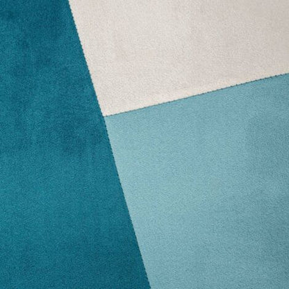  Sedia Patchwork Baya, Blu Anatra, Gambe In Faggio - Atmosphera Créateur D'intérieur