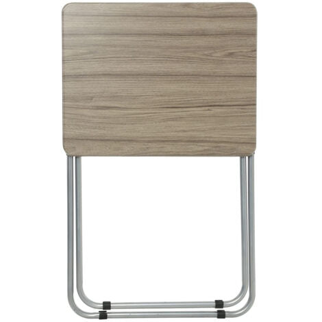  Tavolo Pieghevole Effetto Legno, 1 Posto A Sedere - Tavolo Pieghevole Con Effetto Legno, Mdf, Metallo, Dimensioni L. 48 X L. 38 X H. 66 Cm - 5 Five Simply Smart