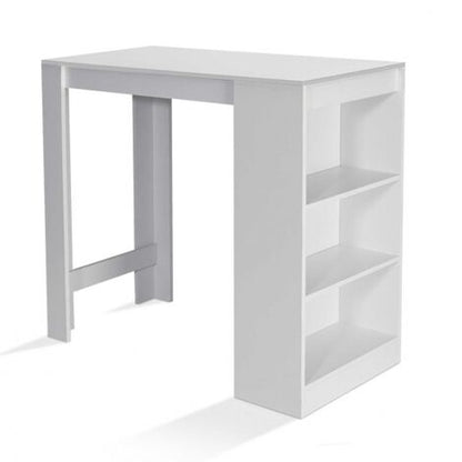  Tavolo Alto Da Bar BARTH Da 2 A 4 Persone Legno Bianco Piano Bianco