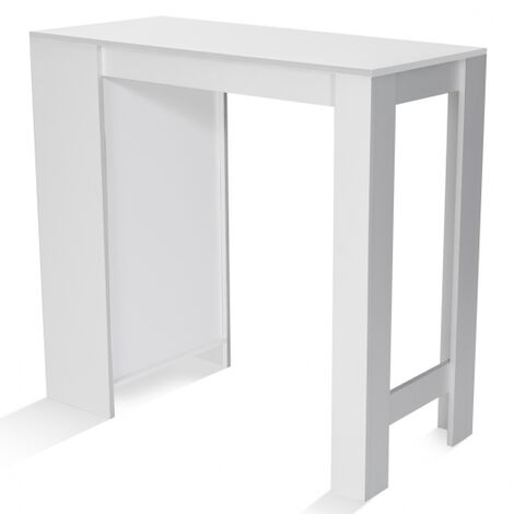  Tavolo Alto Da Bar BARTH Da 2 A 4 Persone Legno Bianco Piano Bianco