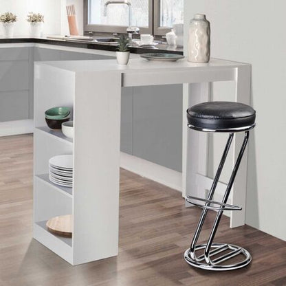  Tavolo Alto Da Bar BARTH Da 2 A 4 Persone Legno Bianco Piano Bianco