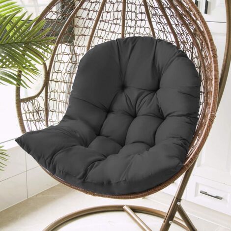  MINKUROW Cuscino Per Poltrona In Rattan, Altalena Appesa Cuscino Per Sedia In Rattan Uovo Fodera Per Cuscino Da Giardino Patio Nero 80x120cm
