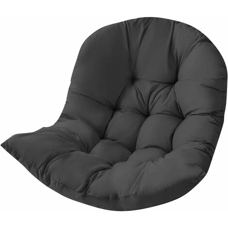  MINKUROW Cuscino Per Poltrona In Rattan, Altalena Appesa Cuscino Per Sedia In Rattan Uovo Fodera Per Cuscino Da Giardino Patio Nero 80x120cm