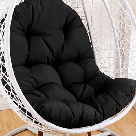  MINKUROW Cuscino Per Poltrona In Rattan, Altalena Appesa Cuscino Per Sedia In Rattan Uovo Fodera Per Cuscino Da Giardino Patio Nero 80x120cm