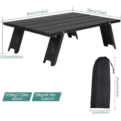  MINKUROW Tavolo Pieghevole Da Campeggio, Mini Tavolo Pieghevole Portatile Leggero In Alluminio Con Borsa Per Il Trasporto, Piccolo Comodo Tavolino Arrotolabile Per Barbecue Picnic Viaggi In Spiaggia (