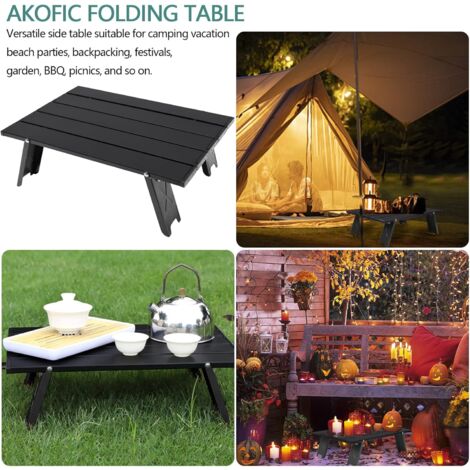  MINKUROW Tavolo Pieghevole Da Campeggio, Mini Tavolo Pieghevole Portatile Leggero In Alluminio Con Borsa Per Il Trasporto, Piccolo Comodo Tavolino Arrotolabile Per Barbecue Picnic Viaggi In Spiaggia (