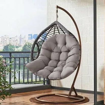  MINKUROW Cuscino Per Sedia, Cuscino Per Poltrona In Rattan, Imbottiture Per Sedie Relax Per Cesto Appeso Altalena, Cuscino Per Sedile Cestino Per Interni Esterni, 90 X 120 Cm, Grigio