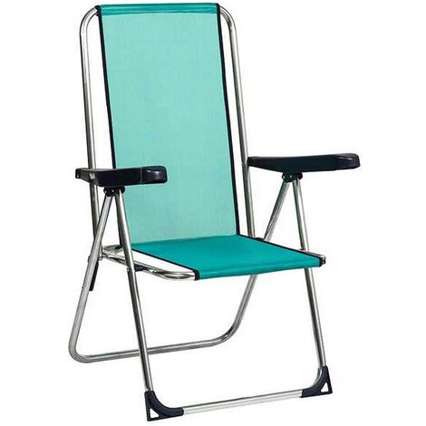  Sedia Da Spiaggia Alco 63 X 101 X 65 Cm Alluminio Verde Multiposizione