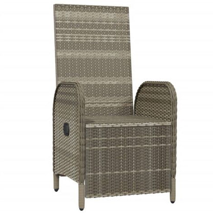  Sedie Reclinabili Da Esterno Con Cuscini 2 Pz Polyrattan Grigie VidaXL