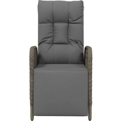  Sedie Reclinabili Da Esterno Con Cuscini 2 Pz Polyrattan Grigie VidaXL
