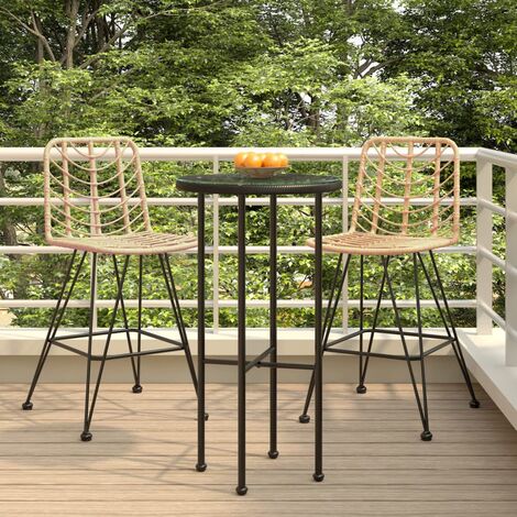  Sgabelli Da Bar 2 Pz 45x56x103,5 Cm Rattan PE E Acciaio VidaXL