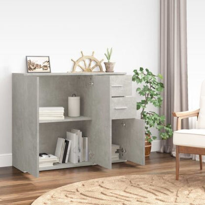  Credenza Grigio Cemento 91x29,5x75 Cm In Legno Multistrato VidaXL