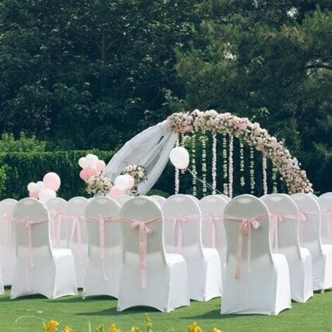  Coprisedia Spandex Elastico 50 Pezzi Bianco Copertura Della Sedia Per Matrimonio Fodera Copre Con Schienale Da Sala Pranzo Decorazione