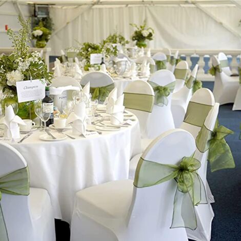  Coprisedia Spandex Elastico 50 Pezzi Bianco Copertura Della Sedia Per Matrimonio Fodera Copre Con Schienale Da Sala Pranzo Decorazione