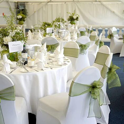  Coprisedia Spandex Elastico 50 Pezzi Bianco Copertura Della Sedia Per Matrimonio Fodera Copre Con Schienale Da Sala Pranzo Decorazione