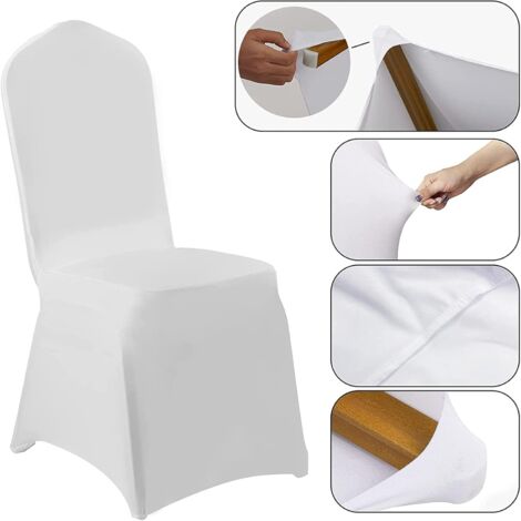  Coprisedia Spandex Elastico 50 Pezzi Bianco Copertura Della Sedia Per Matrimonio Fodera Copre Con Schienale Da Sala Pranzo Decorazione