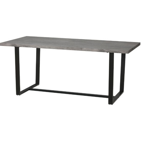  HOMCOM Tavolo Da Pranzo Rettangolare Stile Industriale Per 8 Persone, 180x90x75cm, Grigio E Nero