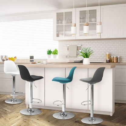  Set Di 4 Sgabelli Da Bar KARL Grigio Scuro, Blu Anatra, Bianco E Nero