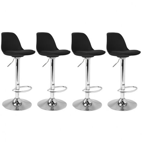  Set Di 4 Sgabelli Da Bar KARL Design Nero