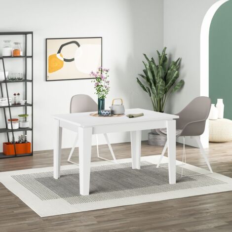  Tavolo Allungabile Bianco 120x80 Cm Megaron