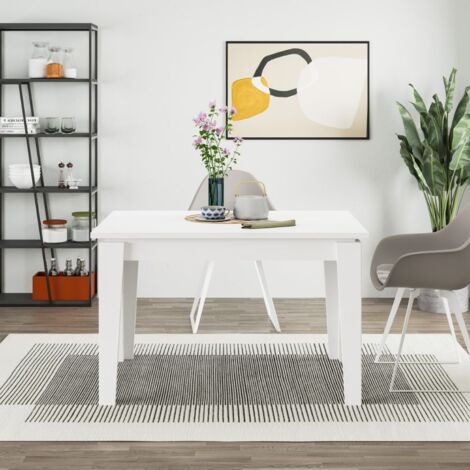  Tavolo Allungabile Bianco 120x80 Cm Megaron