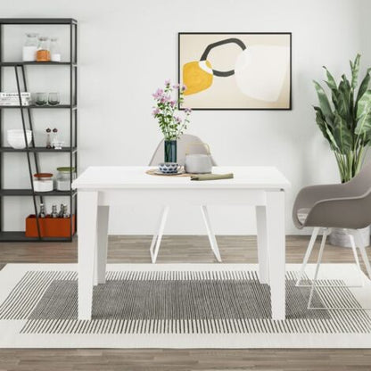  Tavolo Allungabile Bianco 120x80 Cm Megaron