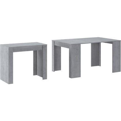  Skraut Home - Consolle Tavolo Allungabile Fino A 140 Cm, Colore CEMENTO, Dimensioni Chiuso: 90x50x78 Cm.